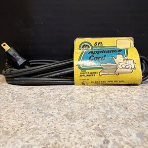 Vintage GE Appliance Power Cord Replacement Part 1919-3 (1/2" spacing) NOS